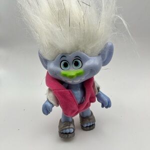 Kids Bath & Hair Troll Figurine  Diamond - Glitter Blue with Pink Scarf